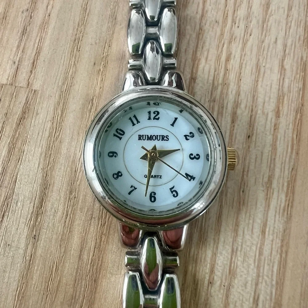 Rumours ladies dainty silver tone bracelet watch NEW BATTERY